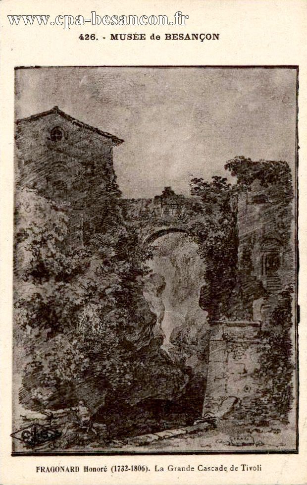 426. - MUSÉE de BESANÇON - FRAGONARD Honoré (1732-1806). La Grande Cascade de Tivoli
